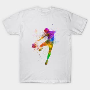 Soccer player in watercolor T-Shirt